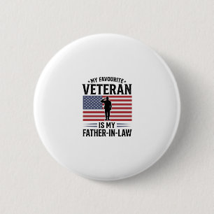 Badge Rond 5 Cm Beau-père vétéran Citation patriotique vintage Des