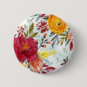 Badge Rond 5 Cm Beau Rose