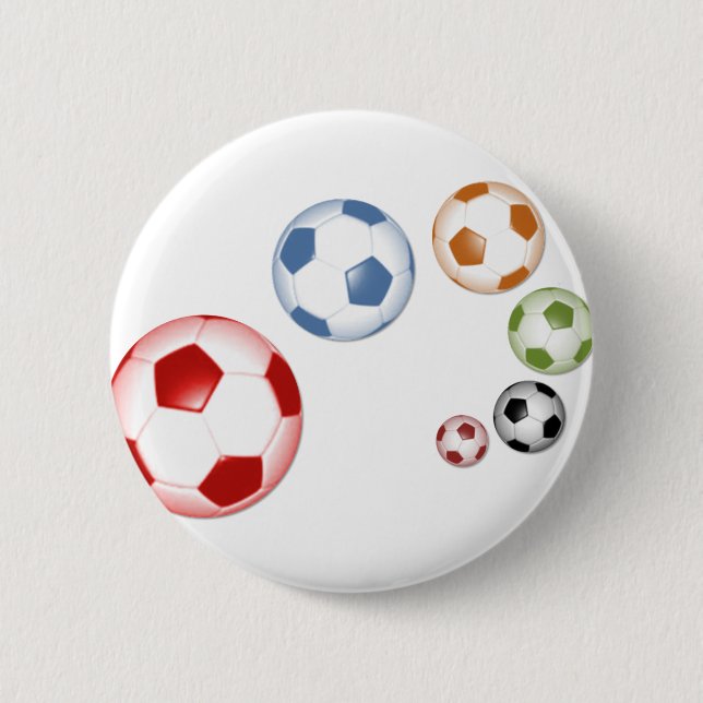 Badge Rond 5 Cm Beau soccer (football) ensemble de balles (Devant)