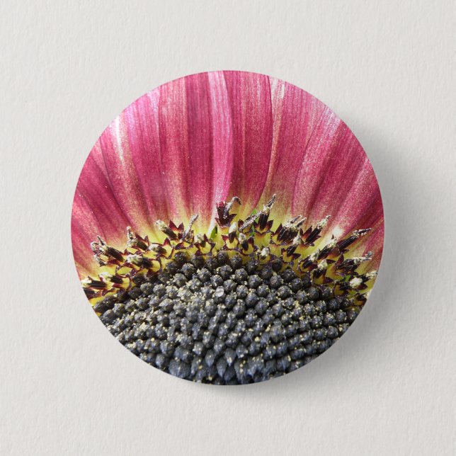 Badge Rond 5 Cm Beau Tournesol rose (Devant)