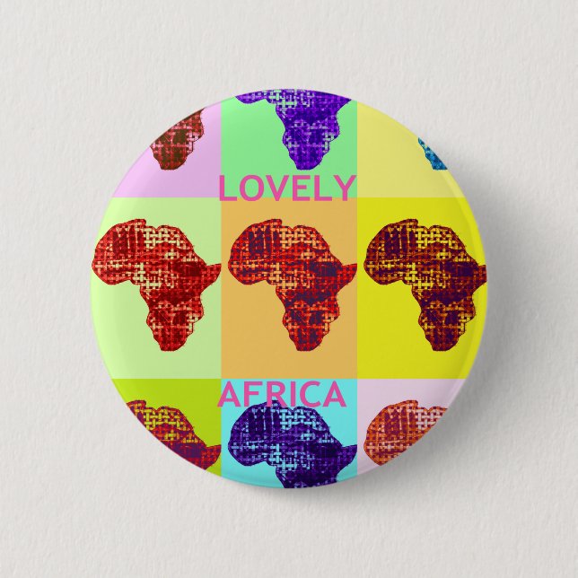 Badge Rond 5 Cm BEAUCOUP de beauté extraordinaire neuf carte afric (Devant)