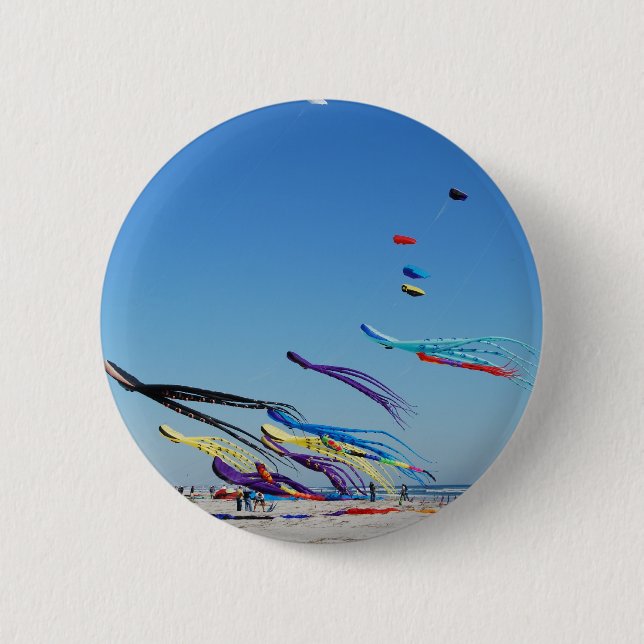 Badge Rond 5 Cm Beaucoup de cerfs-volants multi de couleur (Devant)