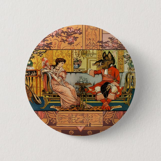 Badge Rond 5 Cm Beauté Beast Classic Fairy Tale Caractères (Devant)