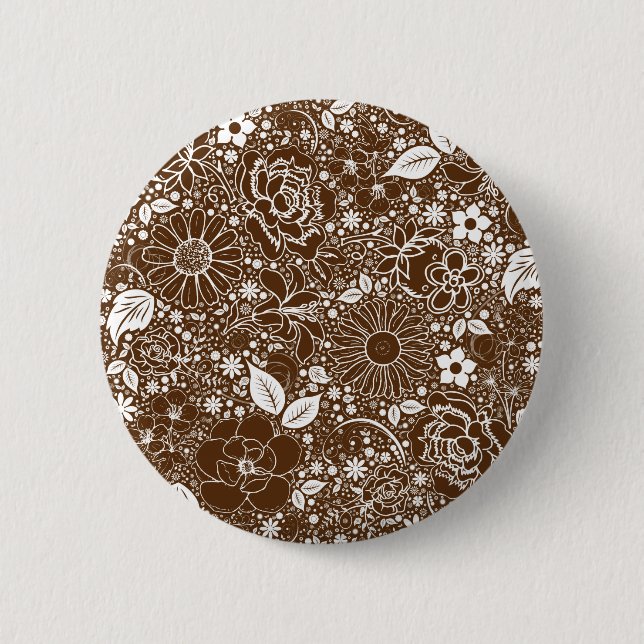 Badge Rond 5 Cm Beautés botaniques Brown (Devant)