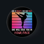 Badge Rond 5 Cm Beauty Karate Girl Kick You Taekwondo Jiu Jitsu<br><div class="desc">Beauty Karate Girl Kick You Taekwondo Jiu Jitsu Fun. Martial Arts Outfit Karate Woman.</div>