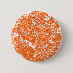 Badge Rond 5 Cm Beaux botaniques Bouton orange