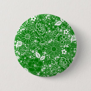 Badge Rond 5 Cm Beaux botaniques Bouton vert Pinback