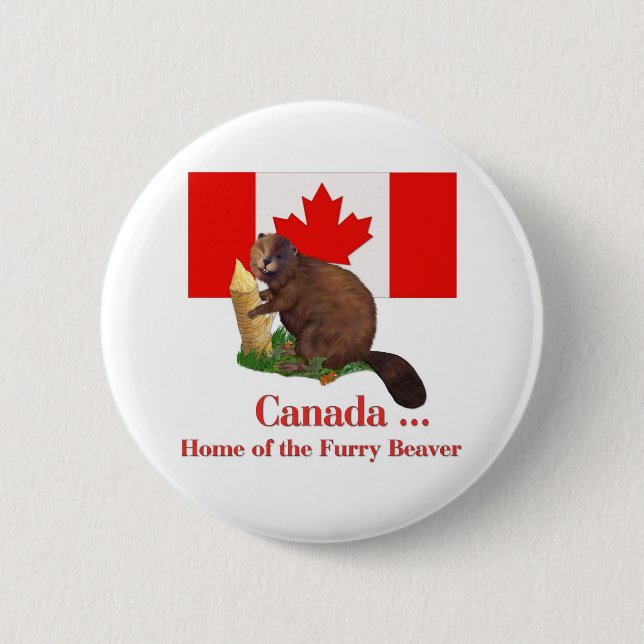 Badge Rond 5 Cm Beaver Furry (Devant)