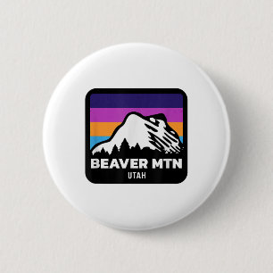 Badge Rond 5 Cm Beaver Mountain Utah Ski Snowboard Famille Sk