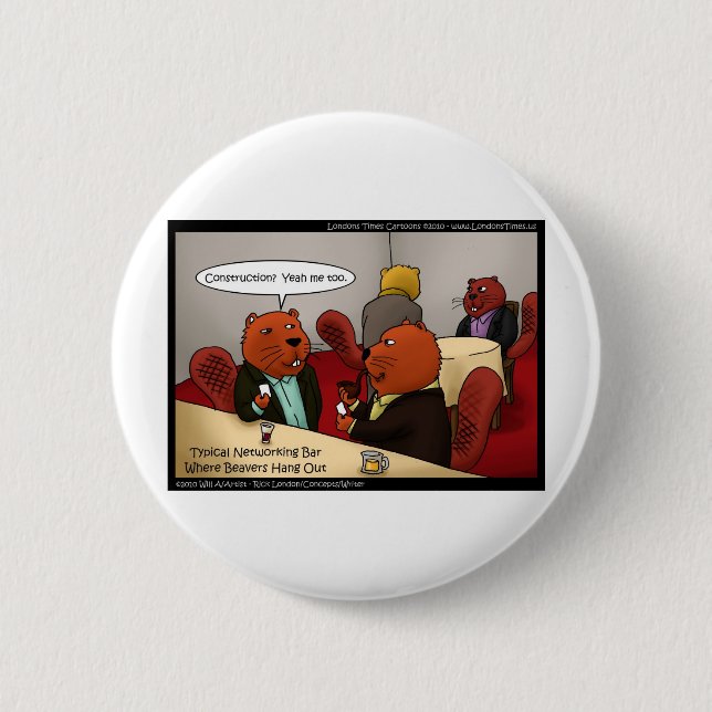 Badge Rond 5 Cm Beaver Networking Funny Gifts Tees & Cards (Devant)