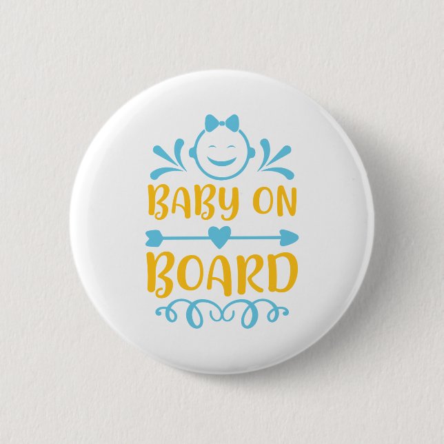 Badge Rond 5 Cm Bébé à bord (Devant)