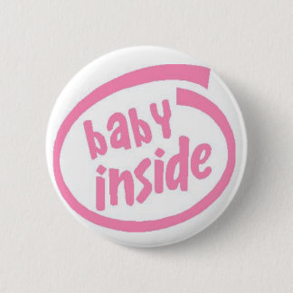 Badge Rond 5 Cm Bébé à l'intérieur de bouton - rose
