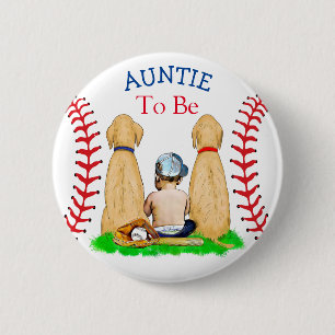 Badge Rond 5 Cm Bébé à thème de baseball de garçon Tante