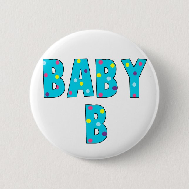 Badge Rond 5 Cm Bébé B Brights de jumeaux (Devant)