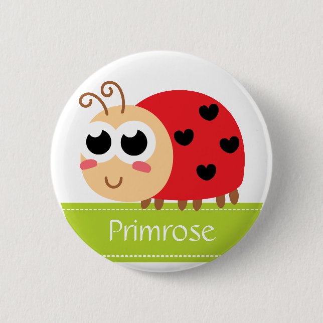 Badge Rond 5 Cm Bébé coccinelle mignonne avec des taches en forme  (Devant)