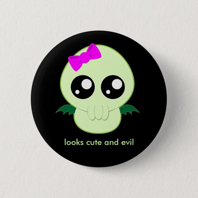 Badge Rond 5 Cm Bébé Cthulhu (Devant)