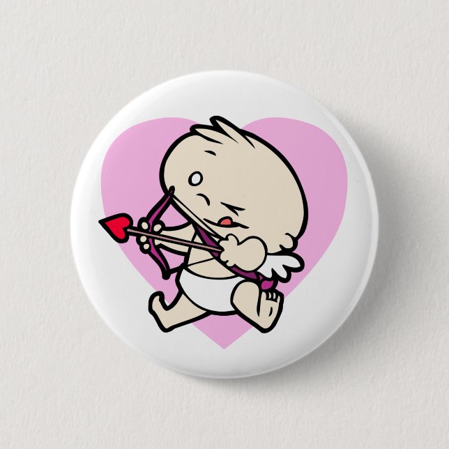 Badge Rond 5 Cm Bébé Cupidé Aimant Boutons D'Amour (Devant)