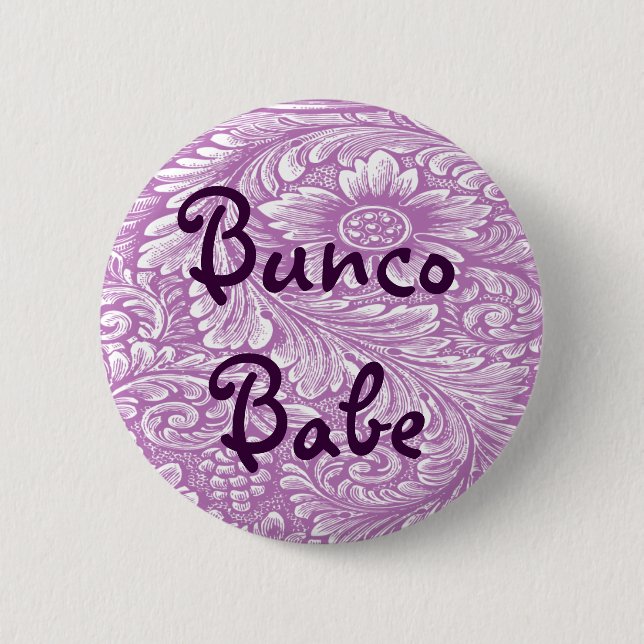 Badge Rond 5 Cm Bébé de Bunco avec le bouton de fleur (Devant)