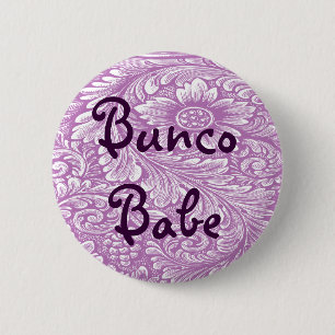 Badge Rond 5 Cm Bébé de Bunco avec le bouton de fleur