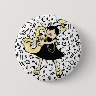 Badge Rond 5 Cm Bébé de saxophone