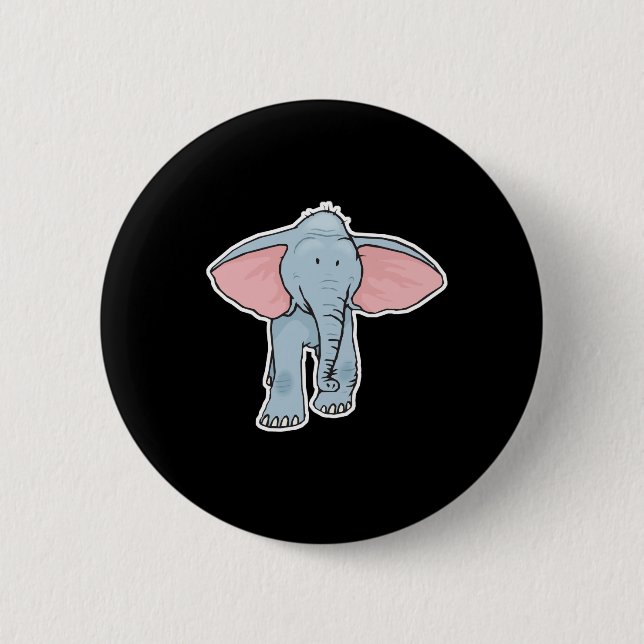 Badge Rond 5 Cm bébé éléphant mignon (Devant)