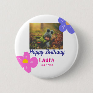 Badge Rond 5 Cm Bébé enfants 1er anniversaire ajouter le nom date