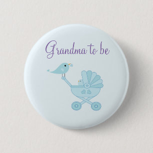 Badge Rond 5 Cm Bébé et maman Bluebirds Grand-mère à être