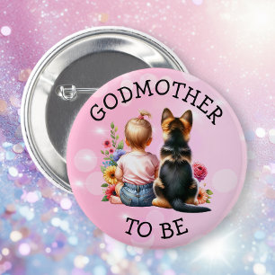 Badge Rond 5 Cm Bébé et marionnettiste mère d'être Baby shower