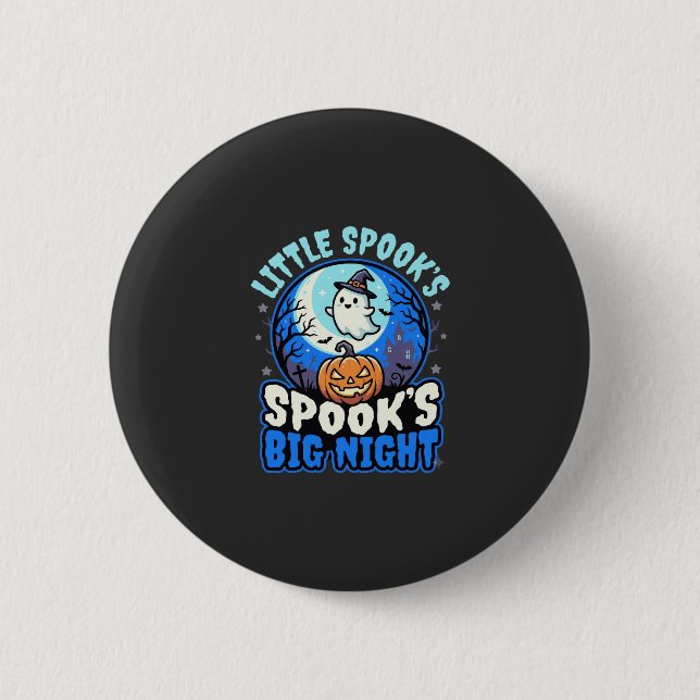 Badge Rond 5 Cm Bébé Fantôme sous la Lune d'Halloween (Devant)