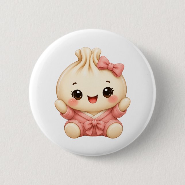 Badge Rond 5 Cm Bébé fille bao (Devant)