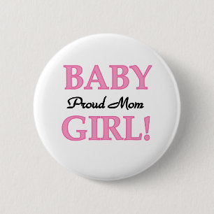 Badge Rond 5 Cm Bébé Fille Fier Maman