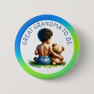 Badge Rond 5 Cm Bébé Garçon de couleur Grand-mère pour être Baby s