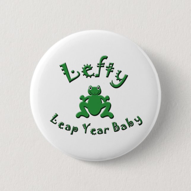 Badge Rond 5 Cm Bébé gauchiste d'année bissextile (Devant)