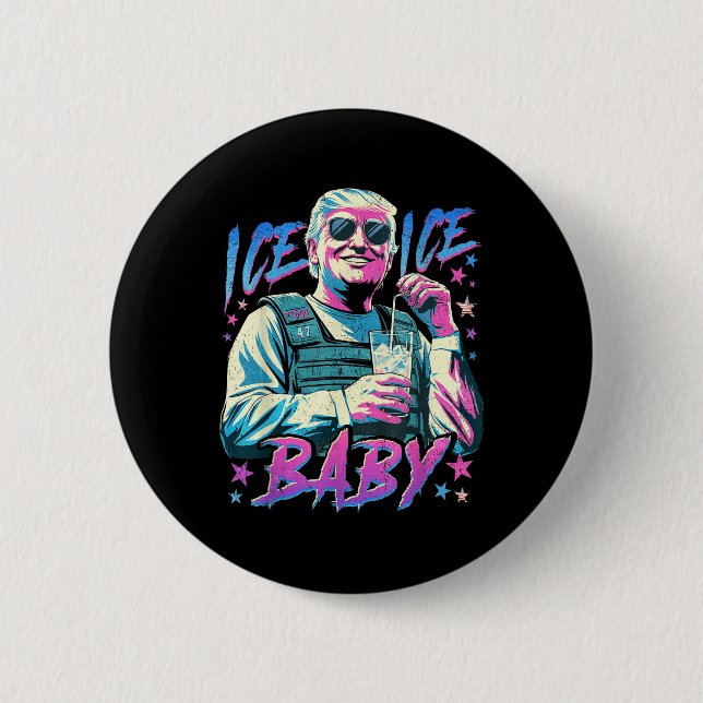 Badge Rond 5 Cm Bébé Glace Glace Profitez D'Un Verre De Déportatio (Devant)