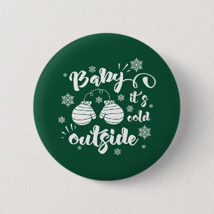 Badge Rond 5 Cm Bébé il fait froid dehors mignon mitaines hiver