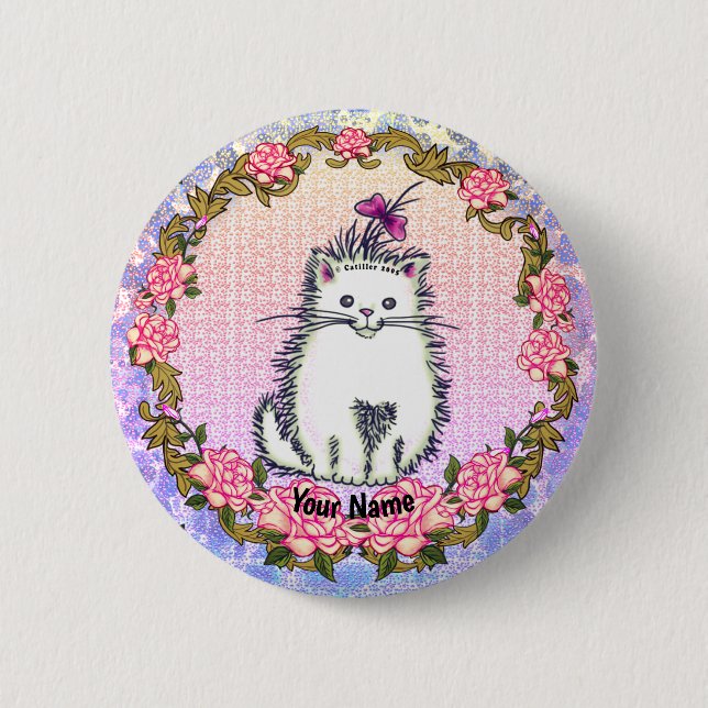 Badge Rond 5 Cm Bébé Kitten pin de chat (Devant)