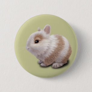 Badge Rond 5 Cm Bébé Lapin