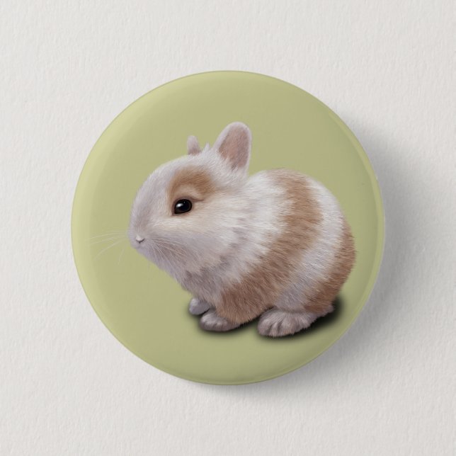 Badge Rond 5 Cm Bébé Lapin (Devant)