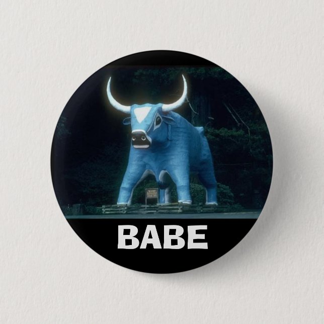 Badge Rond 5 Cm Bébé le boeuf bleu (Devant)