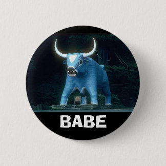 Badge Rond 5 Cm Bébé le boeuf bleu