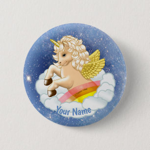 Badge Rond 5 Cm Bébé licorne arc-en-ciel épingle