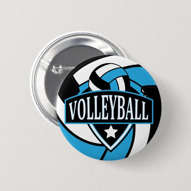 Badge Rond 5 Cm Bébé logo bleu et noir volleyball (Devant & derrière)