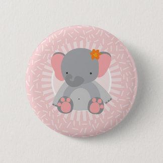 Badge Rond 5 Cm Bébé mignon éléphant rose gris