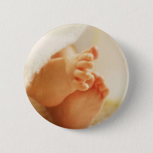 Badge Rond 5 Cm Bébé mignon Pieds petit bébé Pieds enrobés couvert (Devant)