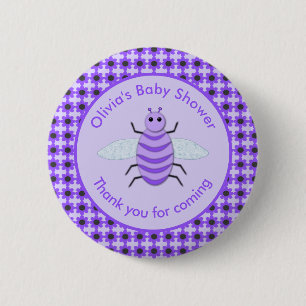 Badge Rond 5 Cm Bébé mou Bee Bee Baby shower neutre