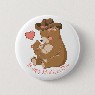 Badge Rond 5 Cm Bébé ours Bonne fête des mères