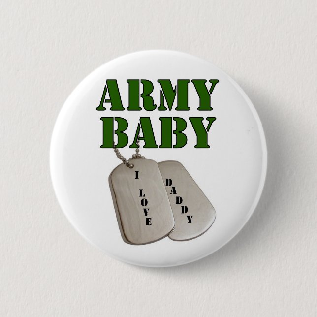 Badge Rond 5 Cm bébé-papa d'Etats-Unis-armée (Devant)