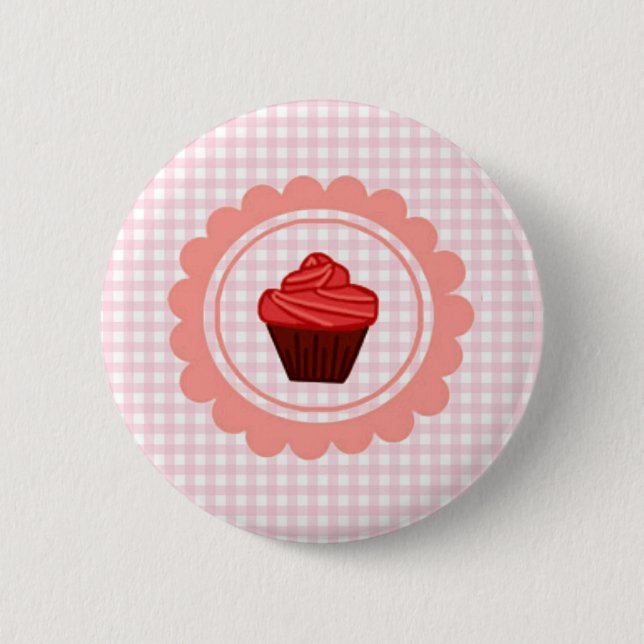 Badge Rond 5 Cm Bébé rose Carrée conception du coeur Pin (Devant)