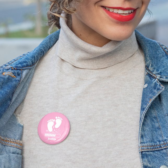 Badge Rond 5 Cm Bébé Rose en Chargement (Créateur téléchargé)