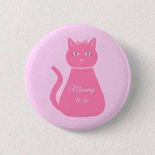 Badge Rond 5 Cm Bébé rose jolie fille Chat Personnalisé Maman pour